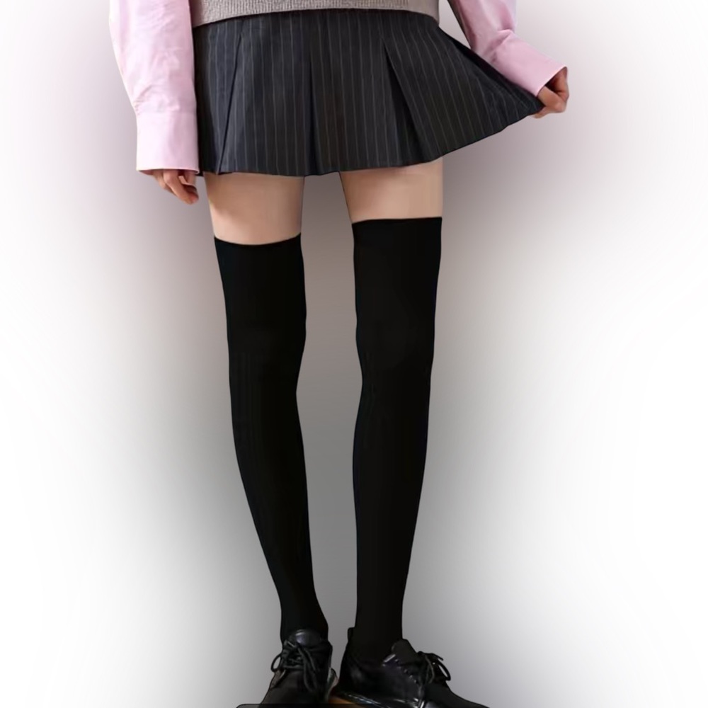 🌸Thigh Highs Cotton/Spandex Heart knit jacquard - Picture 4 of 8